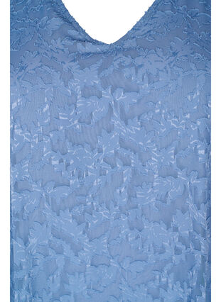 Kortermet kjole med struktur, Coronet Blue, Packshot image number 2