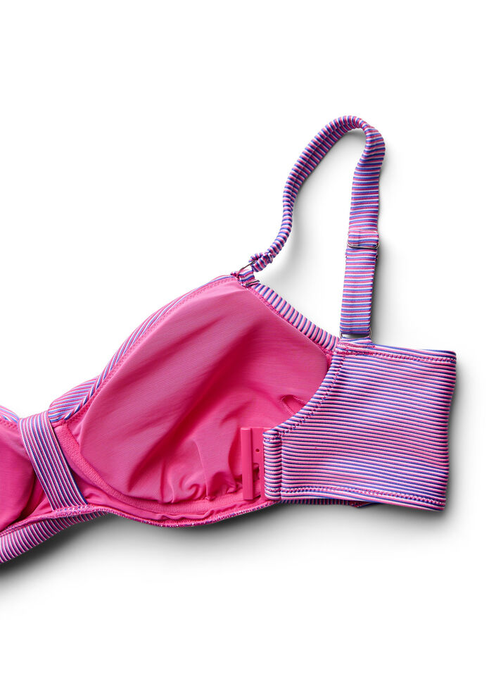 Stripete bikini-topp med spile, Rosa, Packshot image number 3