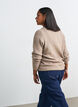 Melert strikkebluse med rund hals, Beige, Model image number 2