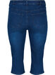 Tettsittende capribukser i denim og bomull, Dark blue denim, Packshot image number 1