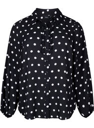 Prikkete skjorte med volanger, Black W. White Dot