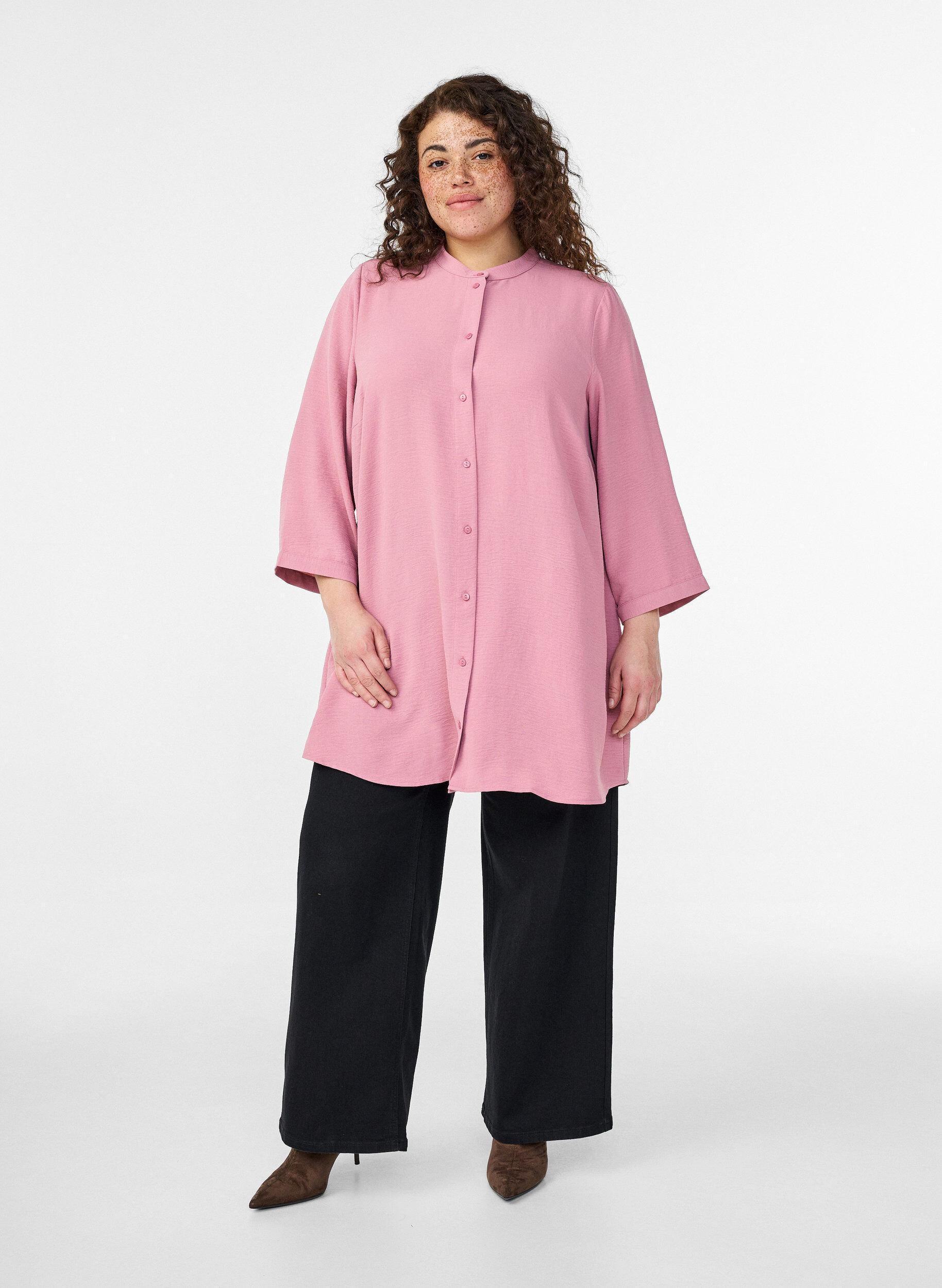 ZizziTunika med 3/4 ermer, Rosa, Model image number 1