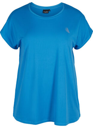 Ensfarget T-skjorte til trening, Daphne Blue, Packshot image number 0