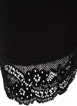 Basis 3/4-lengde leggings med blondekant, Black, Packshot image number 2