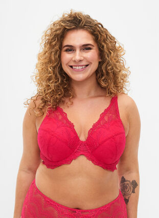 Zizzi Vattert blonde-BH med spiler, Love Potion, Model image number 0