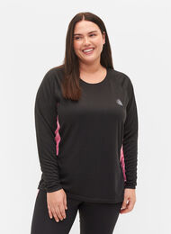 Undertrøye med kontraststripe, Black w. Sea Pink, Model