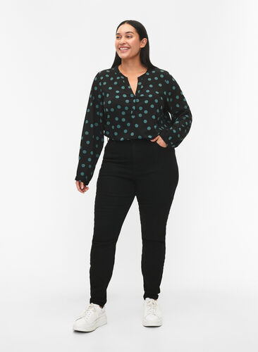FLASH - bluse med lange ermer og trykk, Dot, Model image number 2