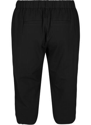 Ensfargede culottebukser med lommer, Black, Packshot image number 1