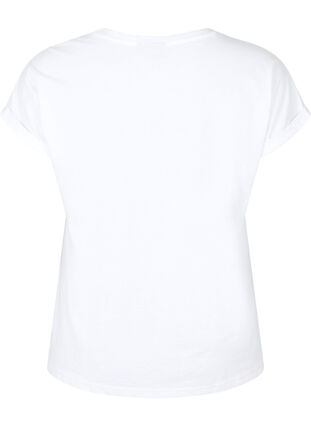 Zizzi Kortermet T-skjorte i bomullsblanding, Hvit, Packshot image number 1