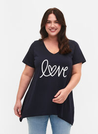 T-skjorte av bomull med korte ermer, Night Sky LOVE, Model