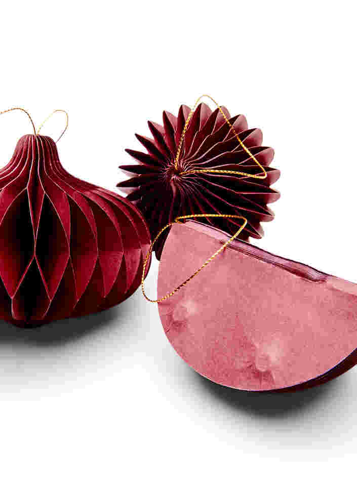 Julepynt med magnetlukking 3 stk., Wine Red, Packshot image number 2