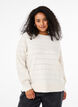Strikket bluse med rund hals og hulmønster, Birch Mel., Model image number 0