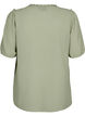 Bluse med korte ermer og prikkete struktur, Seagrass , Packshot image number 1