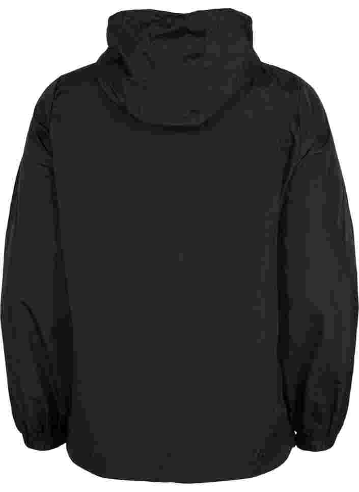 Treningsjakke med hette og lommer, Black, Packshot image number 1