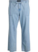 Høy midje jeans med knytebelte, Blå, Packshot image number 0