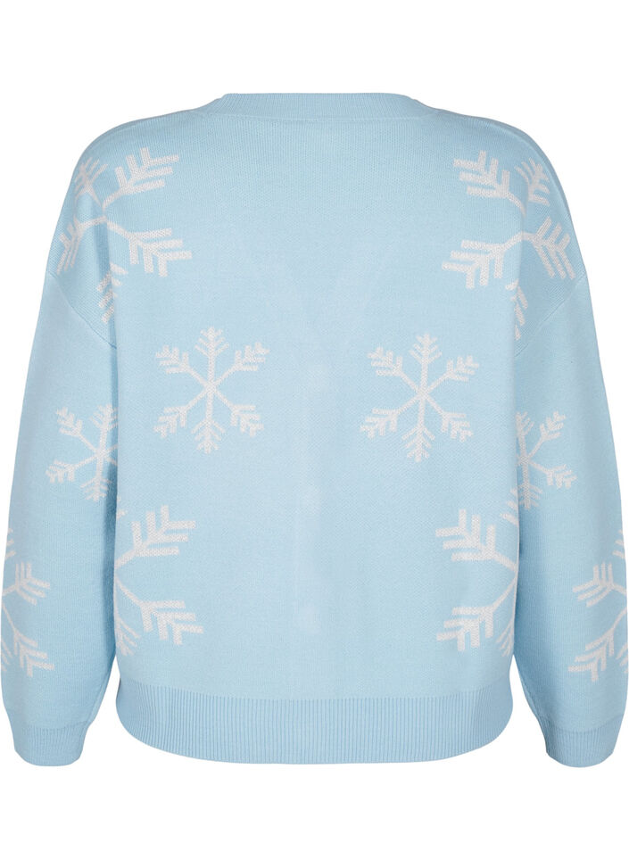Julestrikket cardigan, Cerulean Comb, Packshot image number 1
