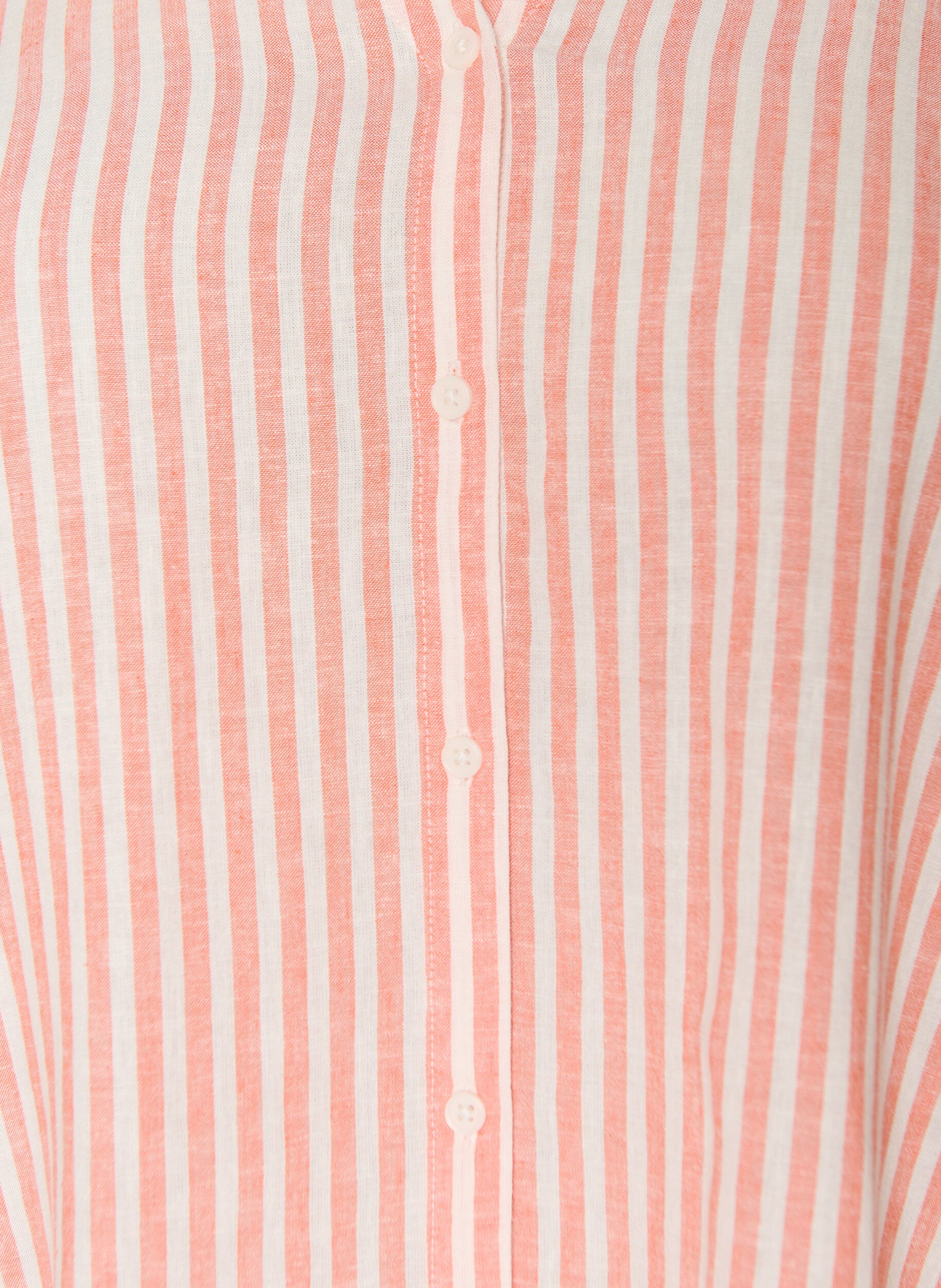 ZizziBluse i lin og viskose med V-hals, Orange, Packshot image number 2