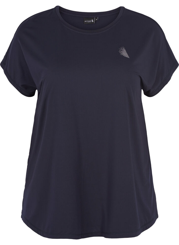 Ensfarget T-skjorte til trening, Blå, Packshot image number 0