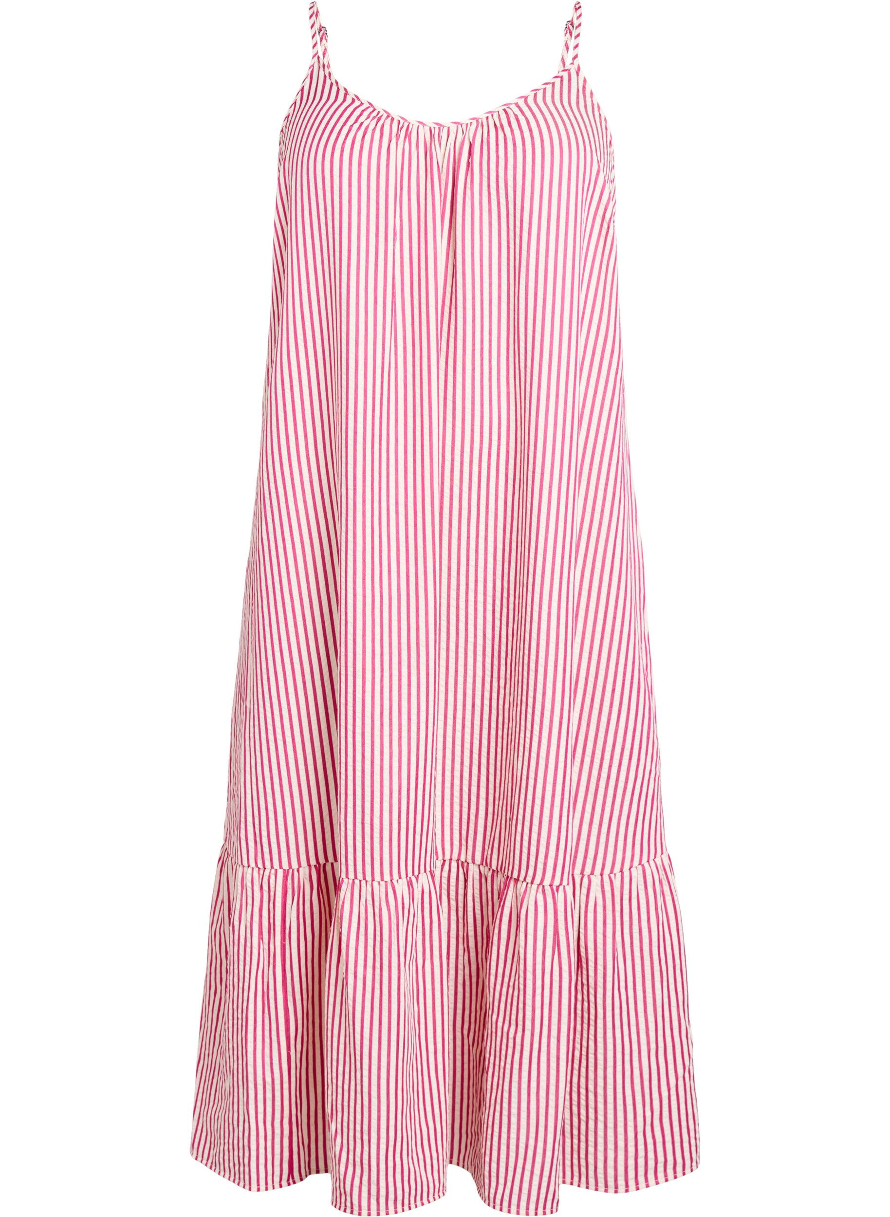 ZizziSommerkjole med striper og A-form, Rosa, Packshot image number 0