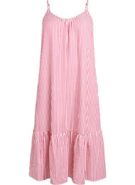 Sommerkjole med striper og A-form, Rosa