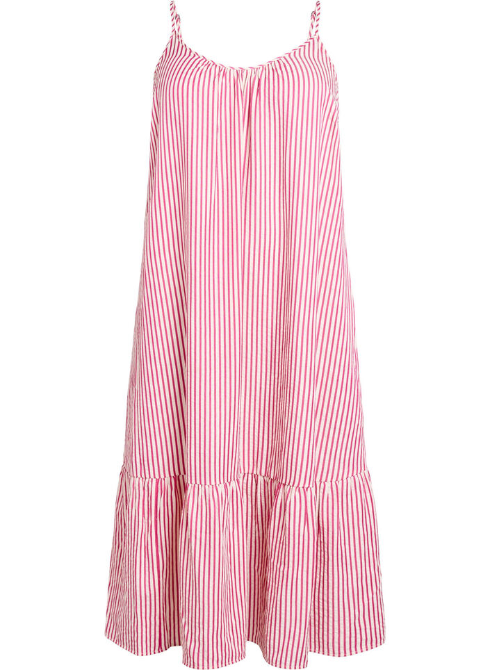 Sommerkjole med striper og A-form, Rosa, Packshot image number 0
