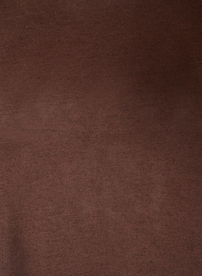 Langermet bluse i ull og viskose, Brun, Packshot image number 2