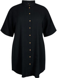 Kortermet skjorte med knapper, Black