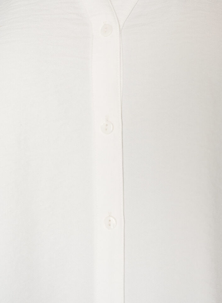 Loose fit skjorte med V-hals, Hvit, Packshot image number 2