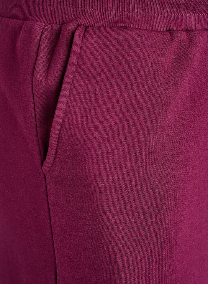 Joggebukser med lommer, M&oslash;rk Bordeaux, Packshot image number 2