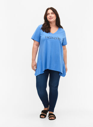 T-skjorte i bomull med korte ermer, Ultramarine HEAVENLY, Model image number 2