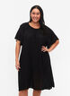 Kjole i viskose med korte ermer, Black, Model image number 0