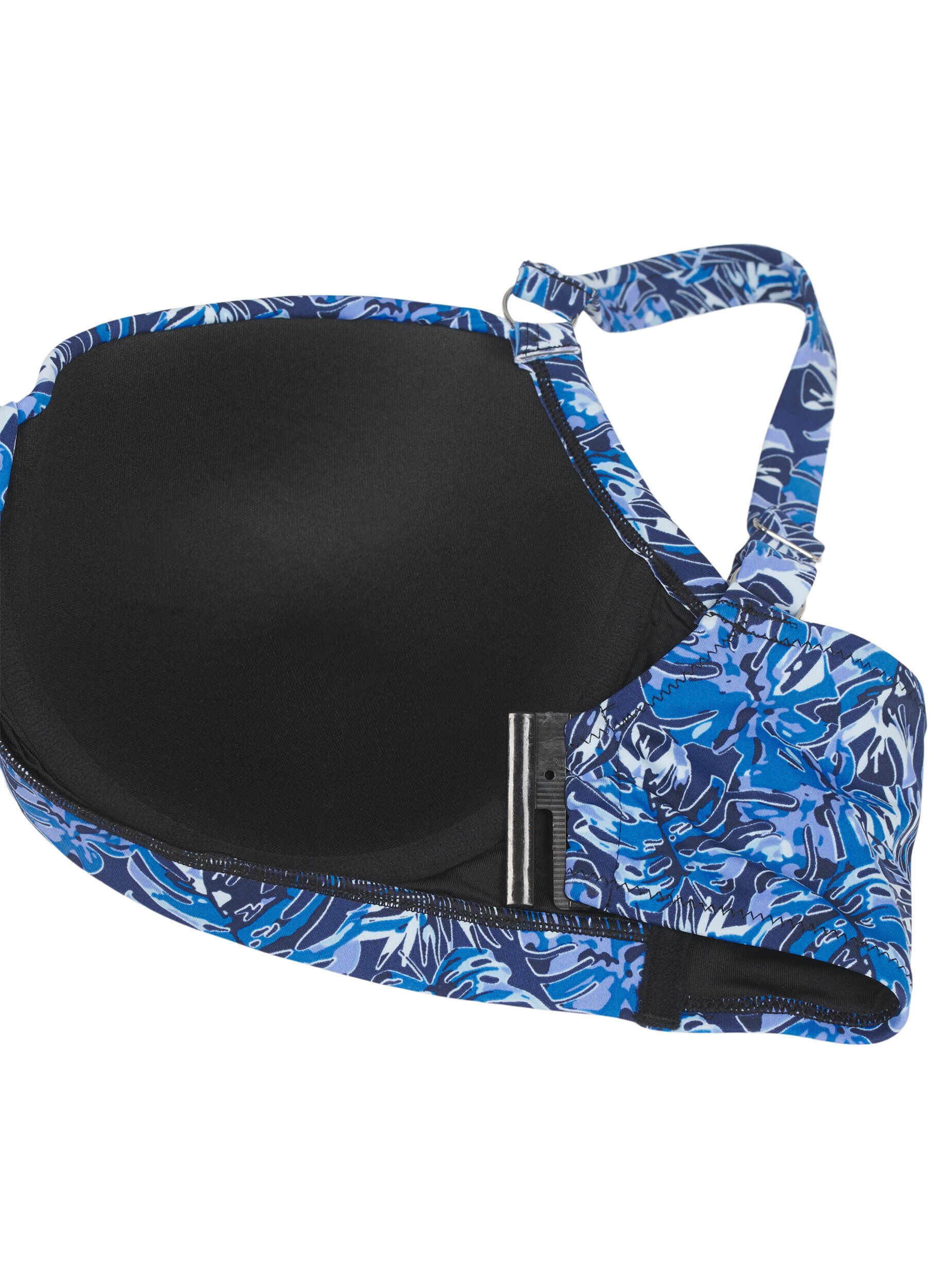 ZizziBikinioverdel med b&oslash;yle og m&oslash;nster, Bl&aring;, Packshot image number 3