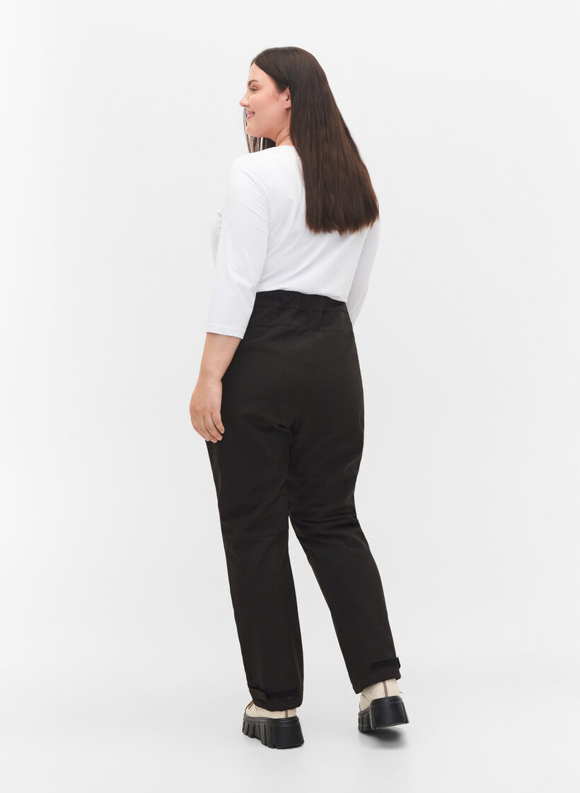 Softshellbukser med borrel&aring;s, Svart, Model image number 2