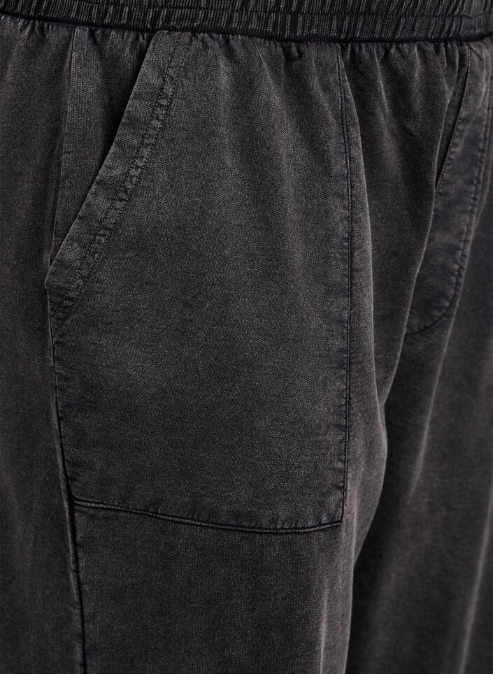 Sweatpants med vide ben og vasket effekt, Grå, Packshot