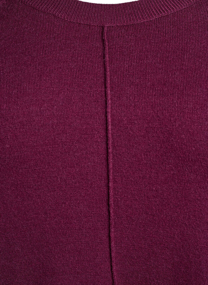 Kort strikkekjole med raglanermer og en midts&oslash;m, R&oslash;d, Packshot image number 2
