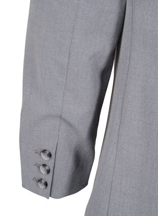 Enkel blazer med lommer, Medium Grey Melange, Packshot image number 2