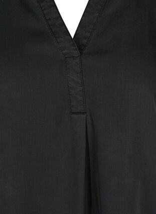 Kortermet kjole med V-hals, Black, Packshot image number 2