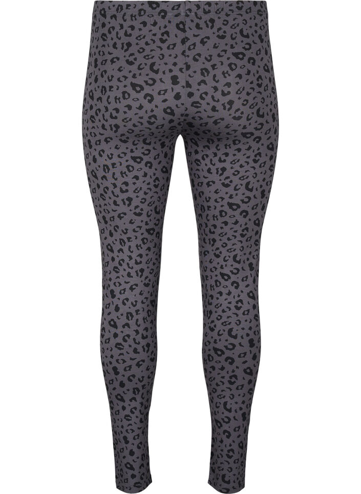 Viskose leggings med leopardmønster, Grå, Packshot image number 1