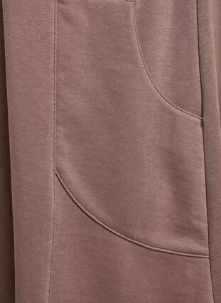 Zizzi Jerseykjole med korte ermer og lommer, Brun, Packshot image number 3