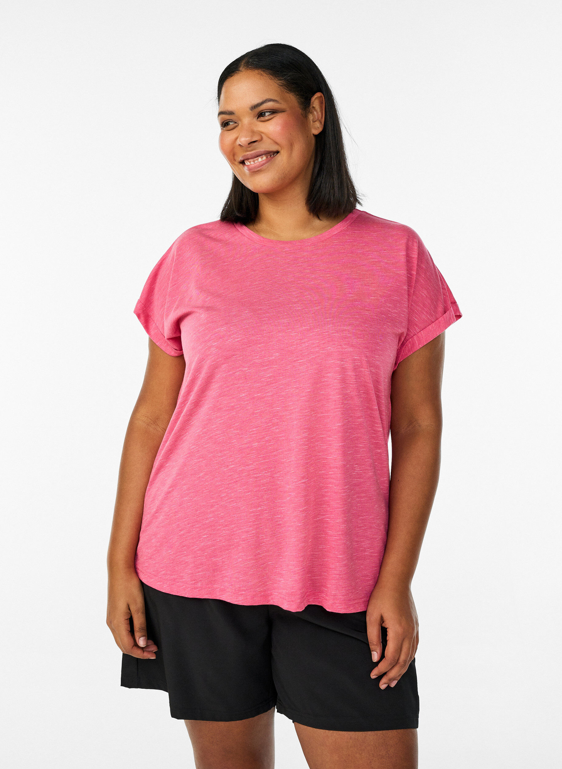 L&oslash;s trenings-T-skjorte med korte ermer, Rosa, Model