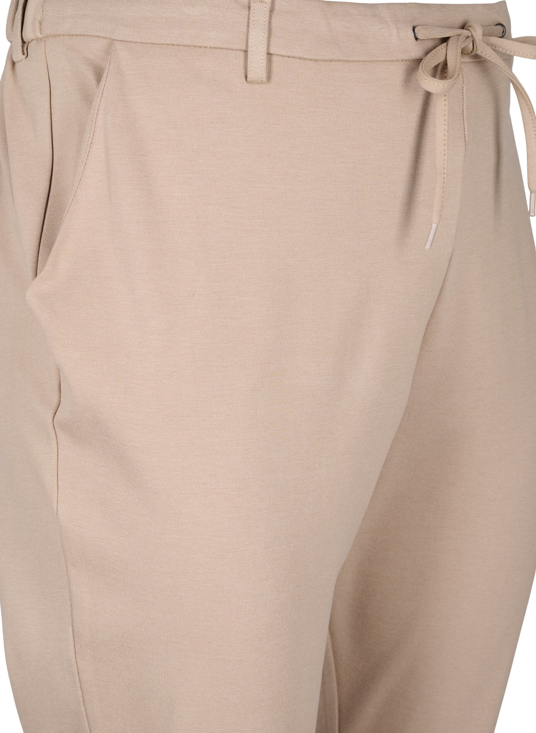 ZizziCroppede Maddison-bukser, Beige, Packshot image number 2