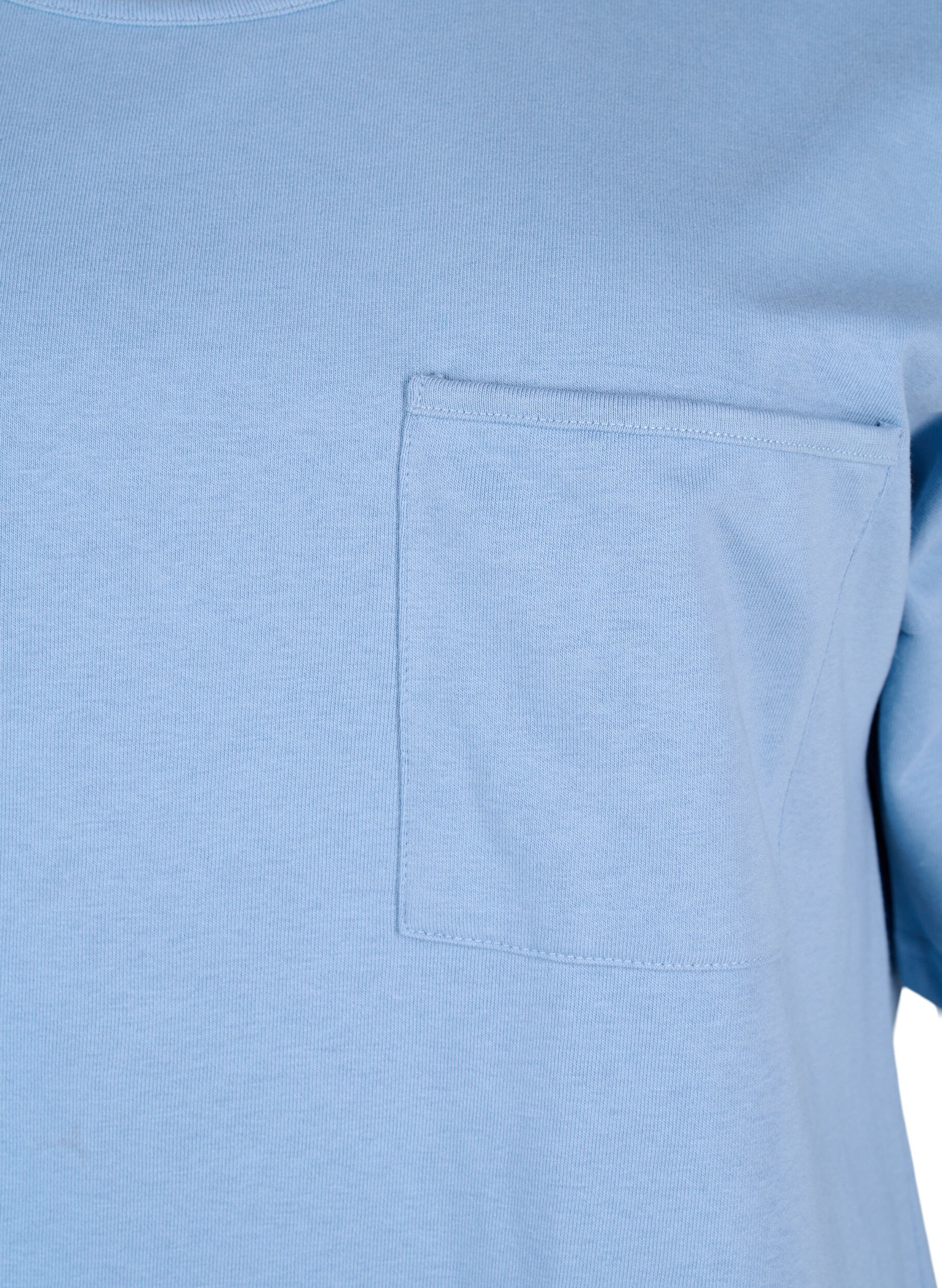 Zizzi Bluse med 1/2-ermer, Faded Denim, Packshot image number 2