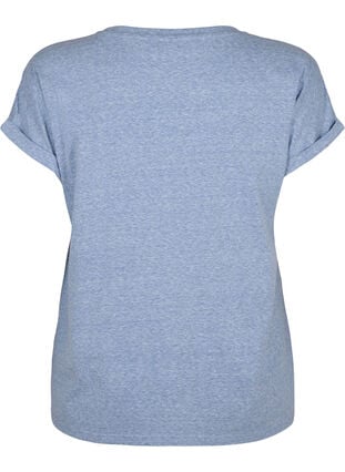 Melert T-skjorte med korte ermer, Moonlight Blue Mel. , Packshot image number 1