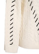Strikkebluse med flettemønster og kontrastdetaljer, Beige, Packshot image number 3