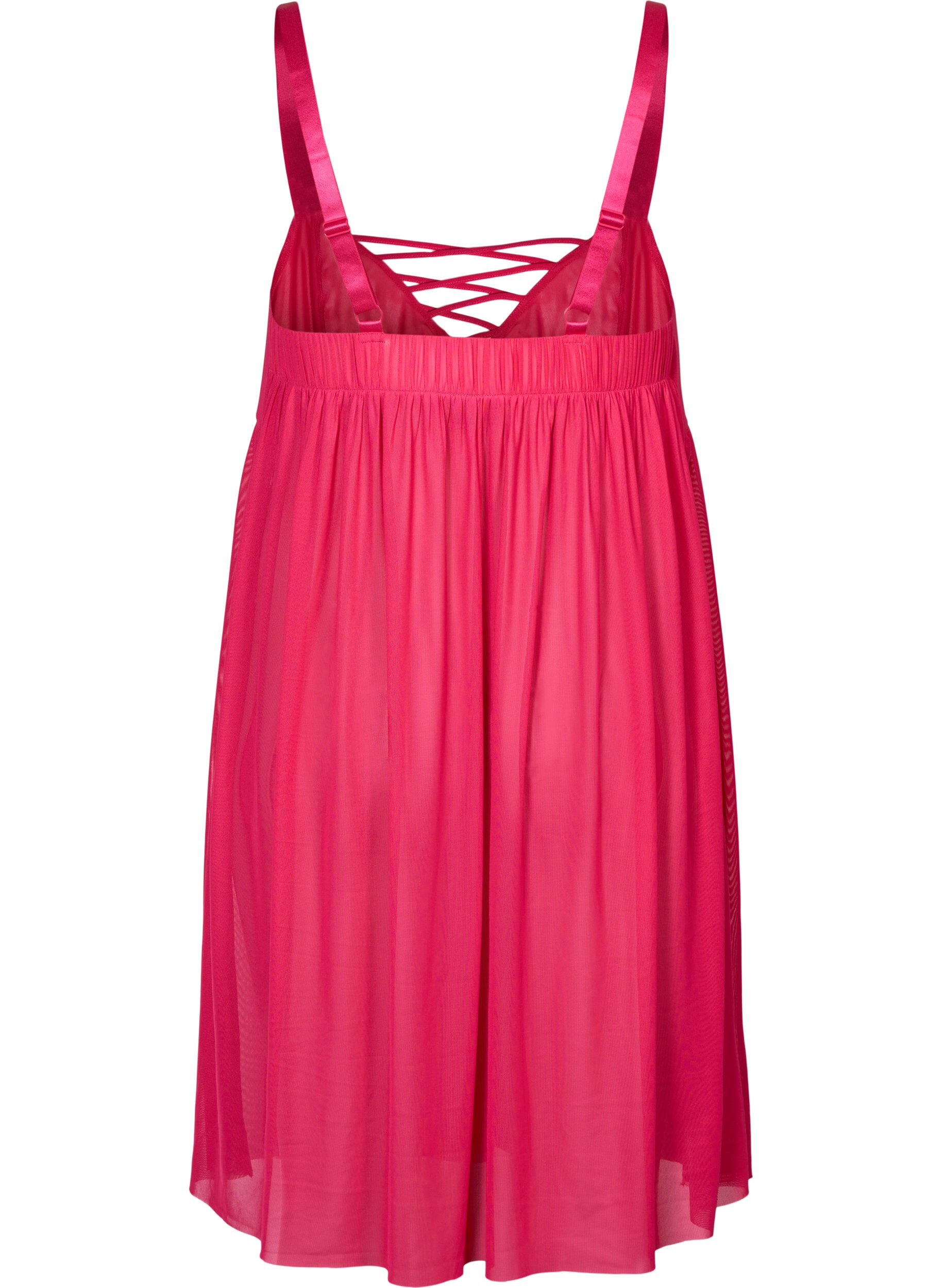 Zizzi Nattkjole i mesh med string, Jazzy, Packshot image number 1