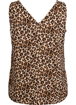 Zizzi Topp med trykk og V-hals, Brun, Packshot image number 1