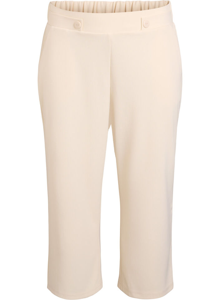7/8-bukser med l&oslash;s passform, Beige, Packshot image number 0