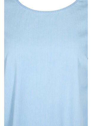 Kortermet denimkjole i bomull, Light blue denim, Packshot image number 2