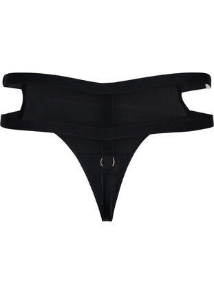 Coated g-streng med string, Black, Packshot image number 1