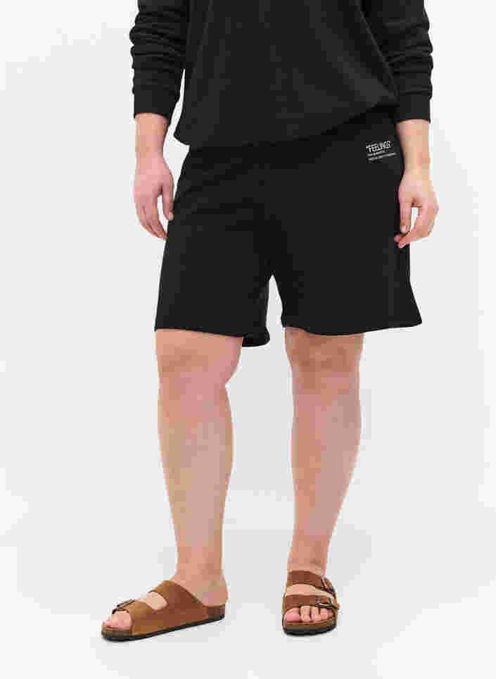 Shorts med trykk, Black, Model image number 1
